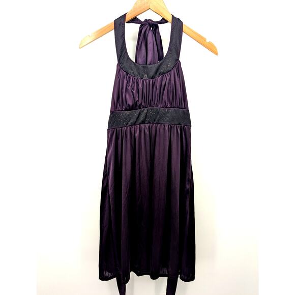 Y2K City Triangles Babydoll Dress Sz S Purple Hoco Formal Sparkly Fairy Prom - Picture 4 of 5